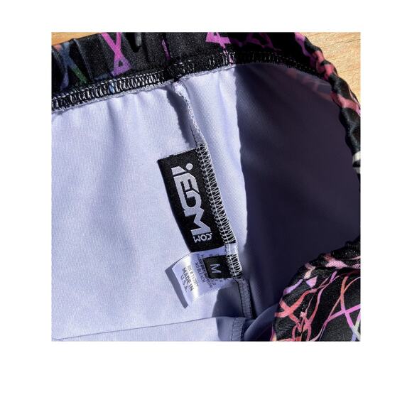 iEDM Pink and Green Graphic Pattern Leggings Size Medium - Picture 2 of 3